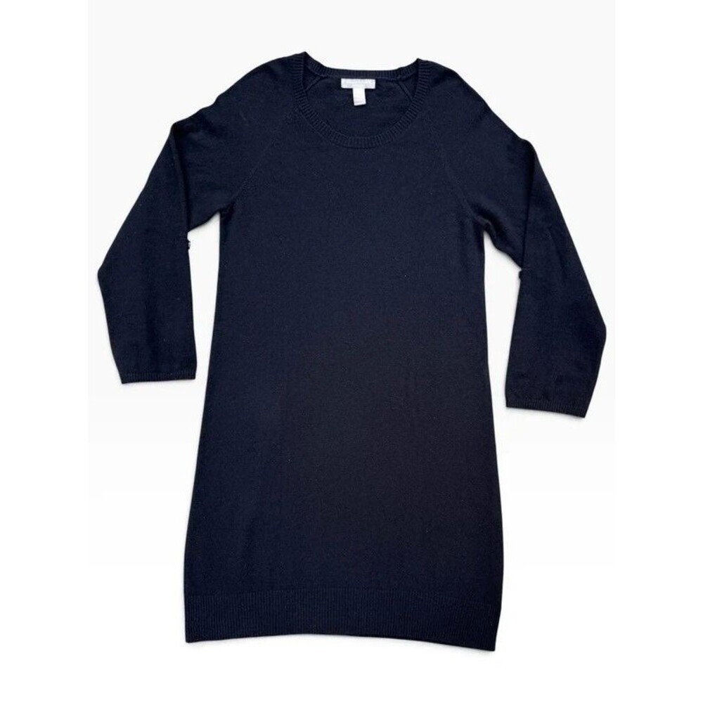 Classic Minimalist Whimsygoth Banana Republic Cashmere Roll Tab Sweater Dress L